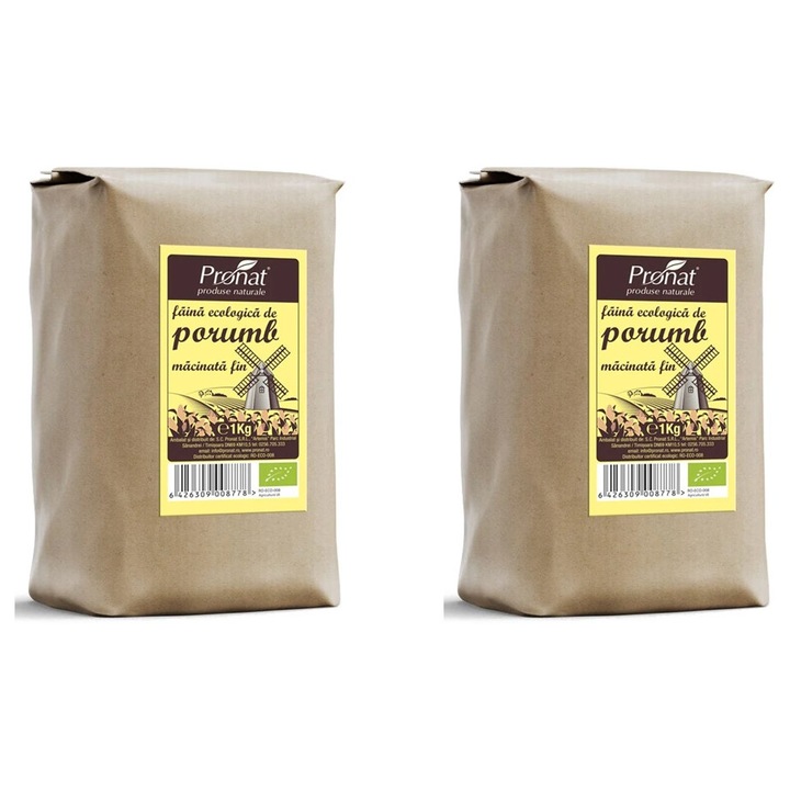 2 x Faina bio de porumb macinata fin, Pronat