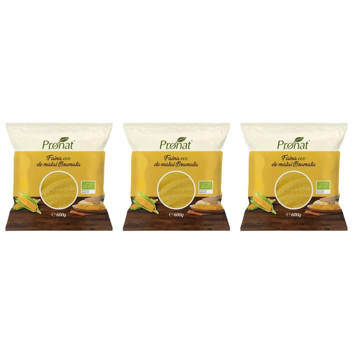 3 x Pronat bio kukoricaliszt, bramata típusú, 600g