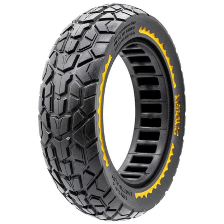 Cauciuc plin 60/70-6.5 off-road pentru trotineta electrica Ninebot F2, Ninebot Max G30, Siver 10 Plus, Xiaomi Electric Scooter Elite/5/5 Pro/4 Pro Gen2, Nedong, Negru/Galben