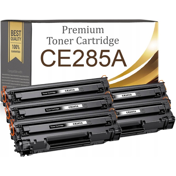 Tonere compatibile Premium Toner & Ink CE285A (GXW01LOY2MBSF), megnövelt kapacitású, chippel, fekete, 5 db-os szett.