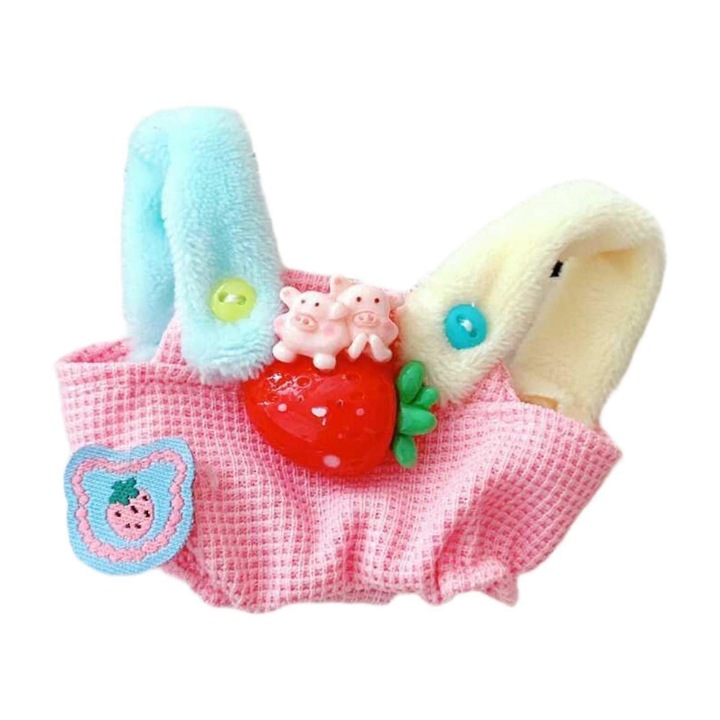 Babaruha overál 15x10cm rózsaszín, textil anyag, DIY szett