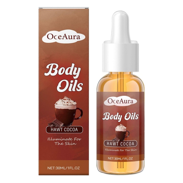 Ulei corporal hidratant OceAura, unt de cacao, ulei de floarea-soarelui, set 3 buc