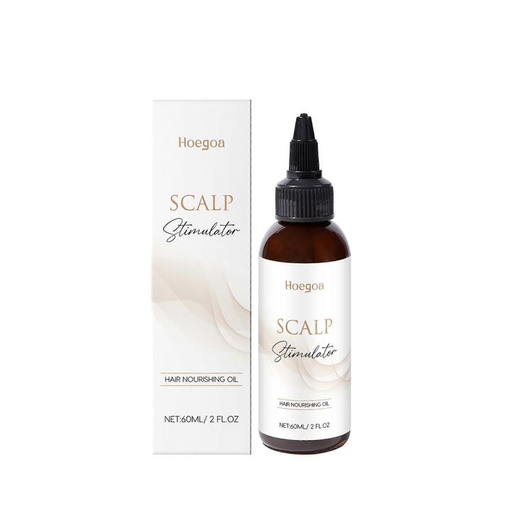 Ulei pentru scalp/ser pentru par Hoegoa, Scalp Stimulator, hranitor, non-gras, transparent, 60ml, 3 bucati