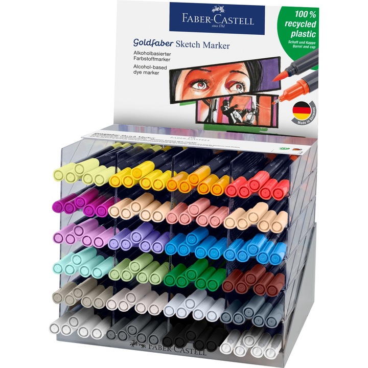 Set de markere, Faber-Castell, 120 buc, alcool, 0.6 mm, multicolor
