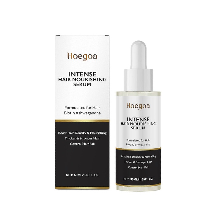 Ser pentru scalp Hoegoa Intense Hair Nourishing, cu biotina si ashwagandha, reduce caderea parului, incolor, 50ml