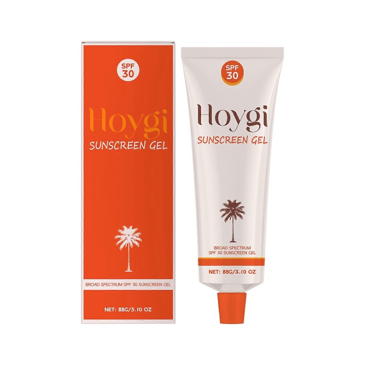 Gel solar Hoygi SPF 30, hidratant si protector UVA/UVB, cu oxid de titan, transparent, 88 g