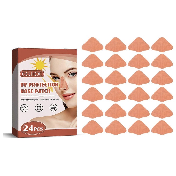 Plasturi nazali EELHOE protectie UV, respirabili, bej, 24 bucati