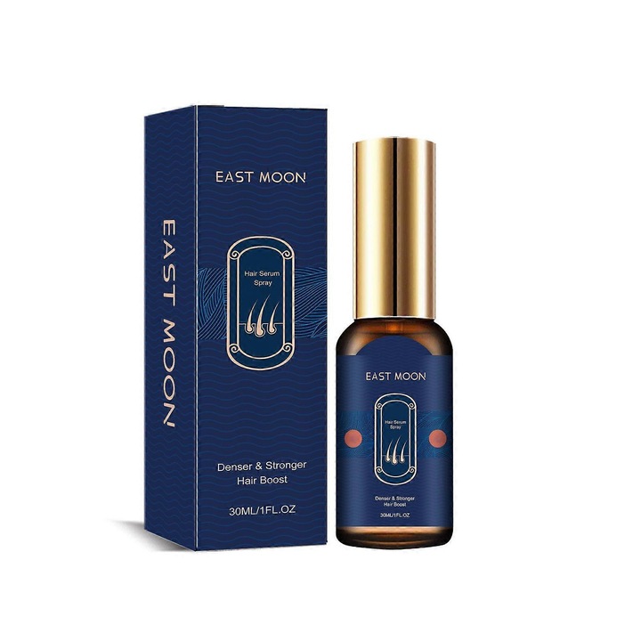 Spray tratament pentru par East Moon, Ser pentru par, cu extract de ginseng si ghimbir, albastru, 30ml