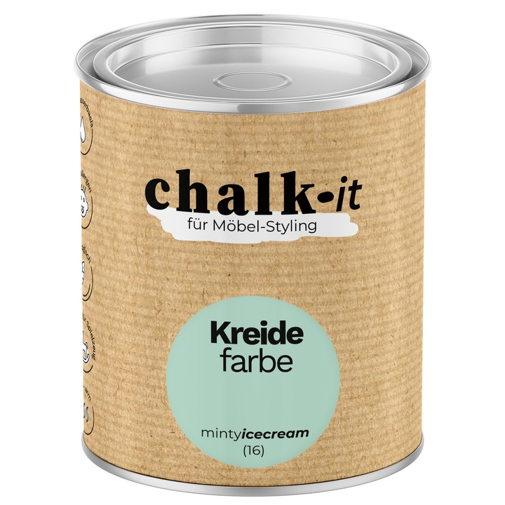 Krétafesték/chalk festék CHALK-IT Minty Icecream (16), hipoallergén, környezetbarát vízbázisú, menta, 125ml