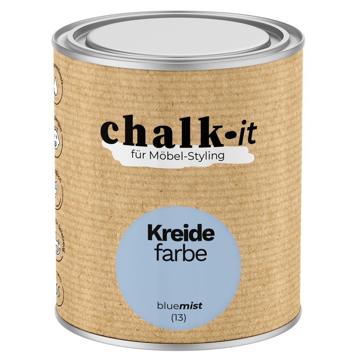 CHALK-IT Krétafesték Blue Mist (13), hipoallergén, vízbázisú, világoskék, 0,75 L