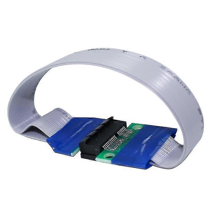 Cablu extensie PCI-E 1x / riser, flexibil din PVC, plug-and-play, 20cm, gri, 1 buc