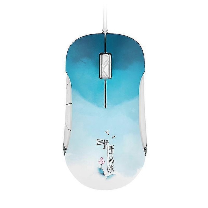 Vezetékes gamer egér, 8 gombos, állítható 10000 DPI, kék, 12.3x6.6x3.8cm
