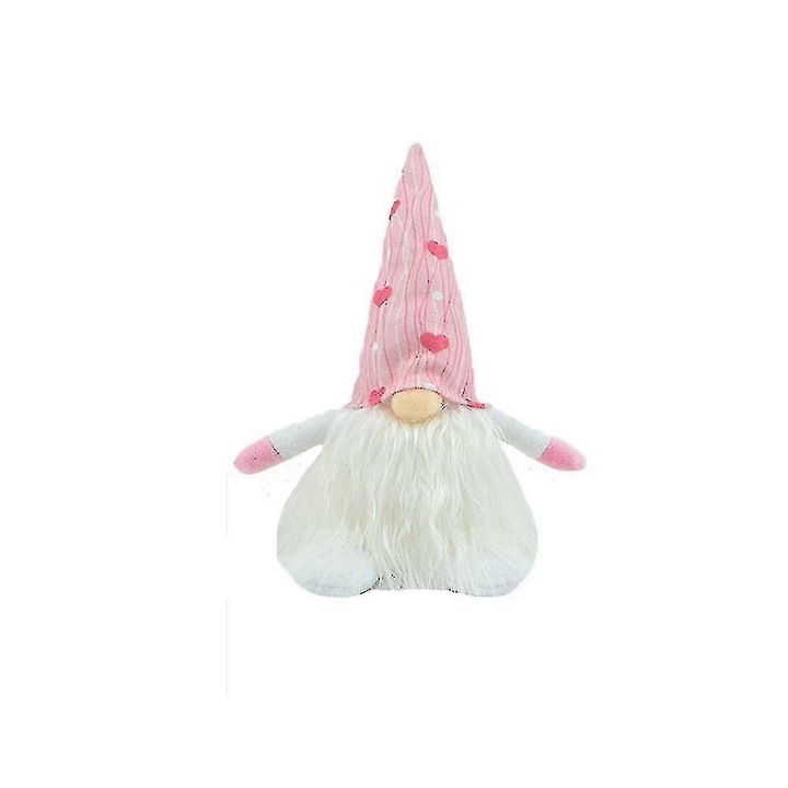 Figurina decorativa Craciun gnom fara fata lumina noapte poliester multicolor
