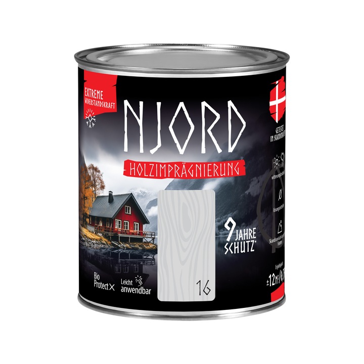 NJORD fa impregnáló, védőkezelés, hidrofób, akár 9 év védelem, Morgenfrost (nr. 16), 0,75 L