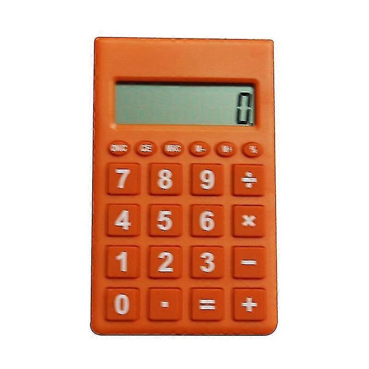 Elektronikus asztali számológép, hordozható kompakt 12 számjegyű kijelzővel, ultravékony ABS-ből, 11.4x7 cm, Többszínű, 1 db