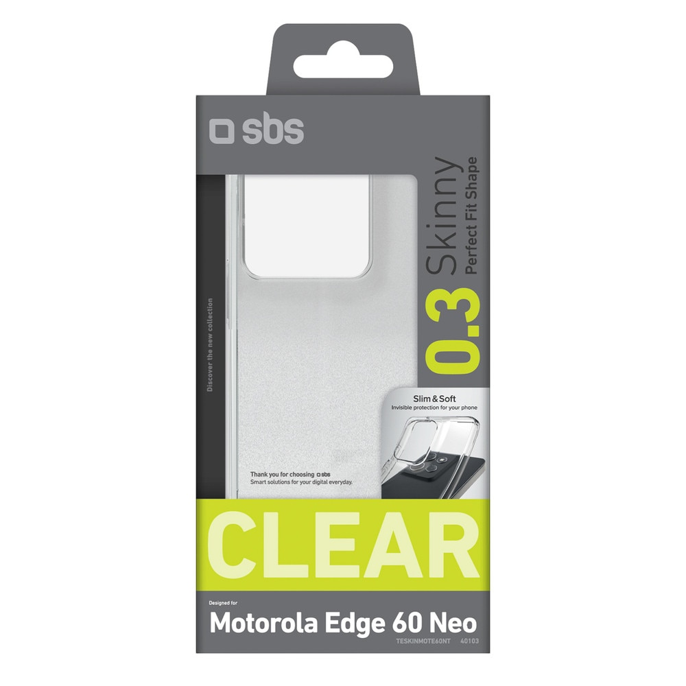 Carcasa SBS Skinny Cover compatibila cu Motorola Edge 60 Neo, Transparent