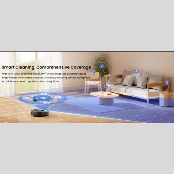 Aspirator robot Lefant M210 Pro, putere de aspirare de 2200 Pa, control prin aplicatie WiFi si Alexa, autonomie de 120 de minute, functie de curatare a parului de animale fara incurcaturi, M210 Pro alb