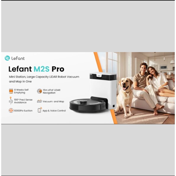 Aspirator robot Lefant M210 Pro, putere de aspirare de 2200 Pa, control prin aplicatie WiFi si Alexa, autonomie de 120 de minute, functie de curatare a parului de animale fara incurcaturi, M210 Pro alb
