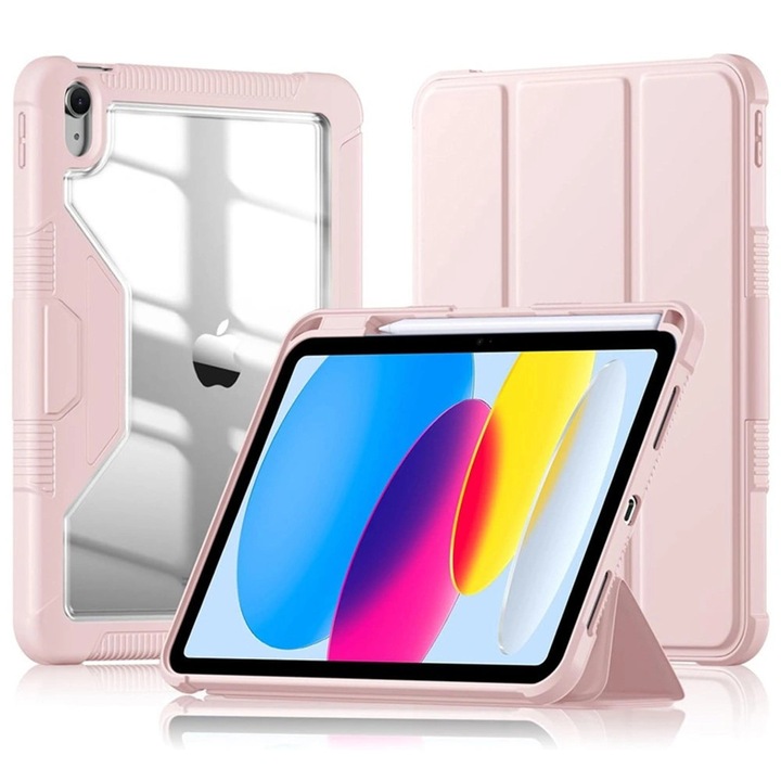 Husa tableta XGSM iPad 10.9" 11" roz pudrat piele 10.9x11inch
