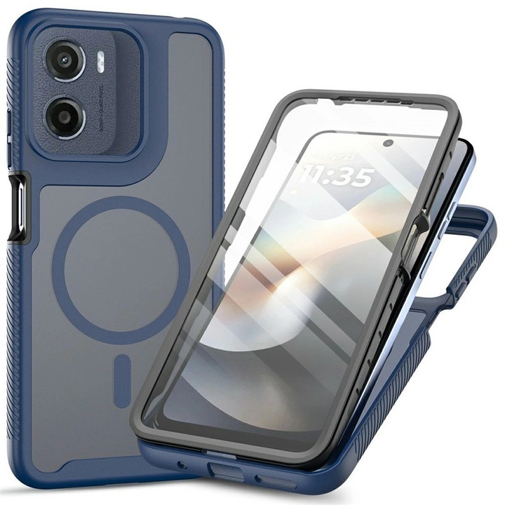 Husa telefon ERBORD Motorola Moto G17 Power G17 G15 Power E15 G05 albastru 3in1 360° protectie