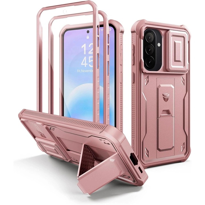 Husa telefon Dexnor Full Body Pentru Samsung Galaxy A57 5G roz 360° protectie