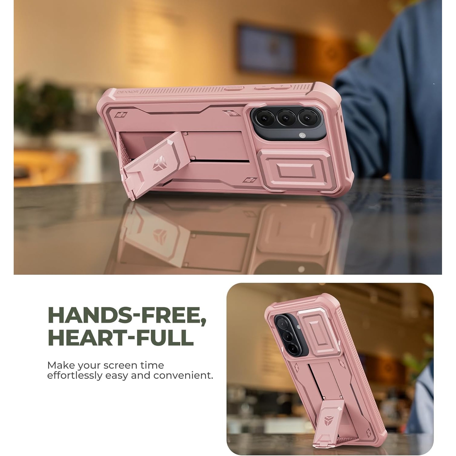 Husa telefon Dexnor Full Body Pentru Samsung Galaxy A57 5G roz 360° protectie