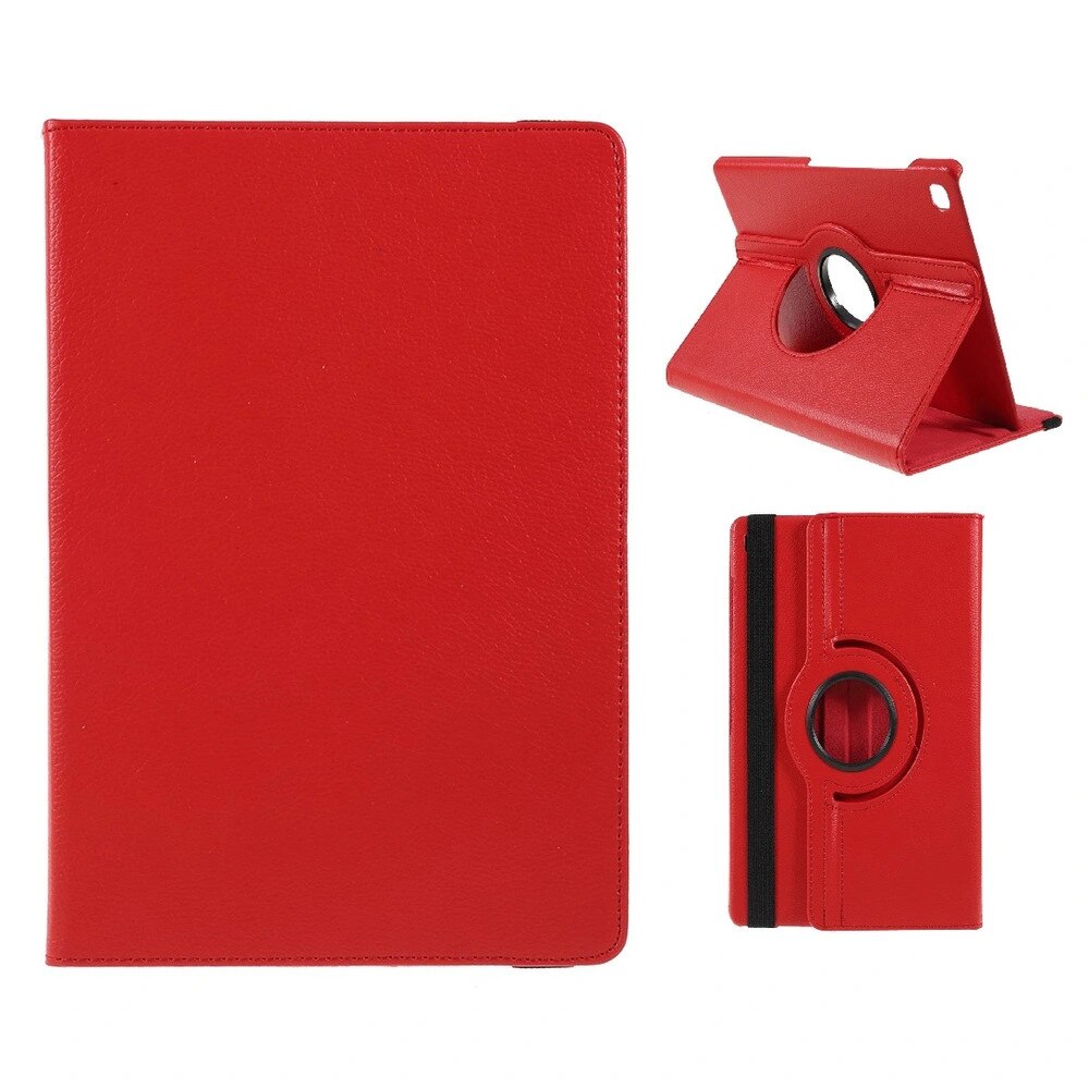 Husa etui XGSM pentru Samsung Galaxy Tab S6 Lite TB330FU 10.95, rotativa 360°, din piele ecologica cu suport incorporat, rosu, 1 buc
