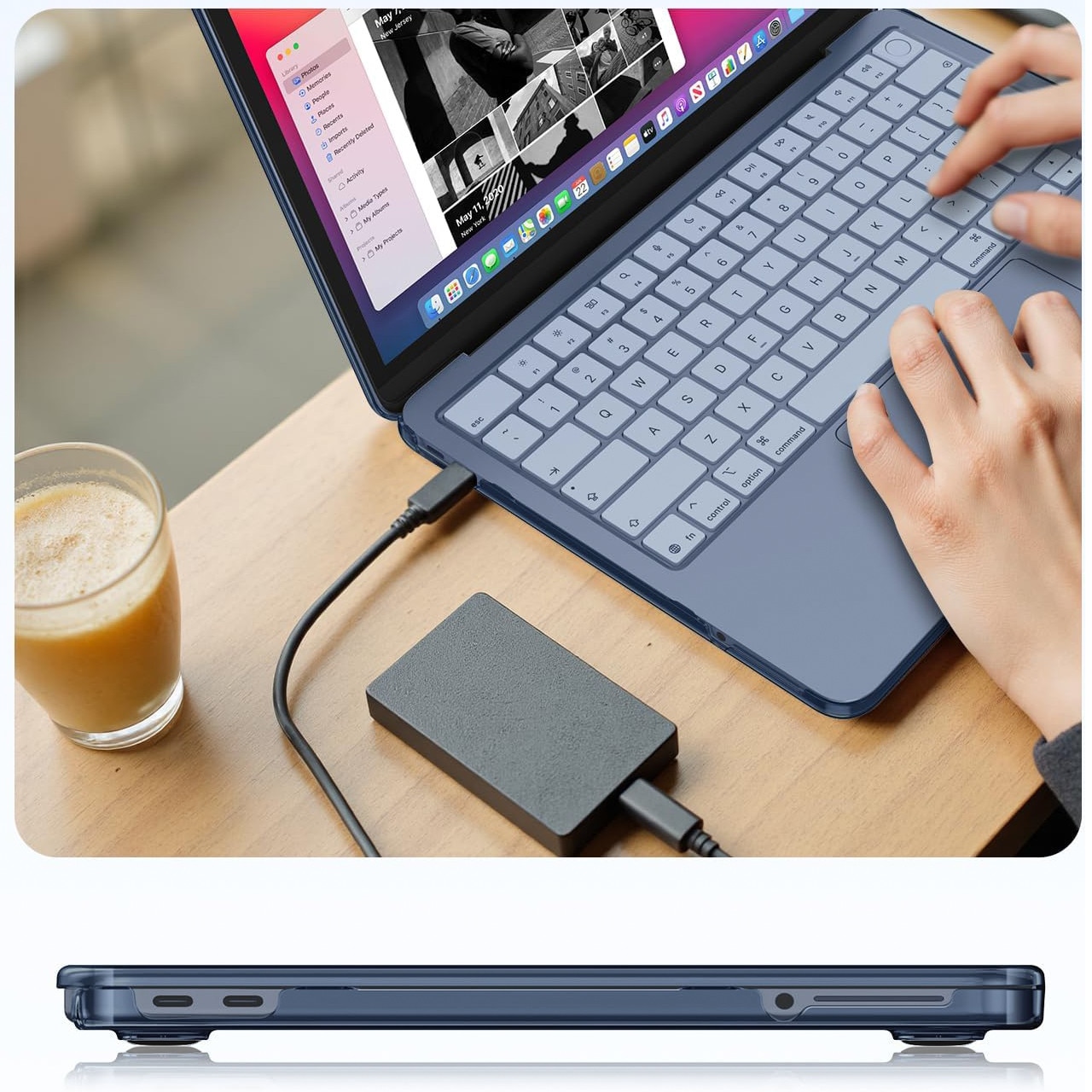 Husa hard case XGSM Pentru MacBook Neo 13 albastru slim 13inch