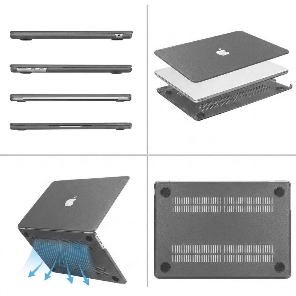 Husa Hard Case XGSM Quicksand pentru MacBook Neo 13, gri, 13inch