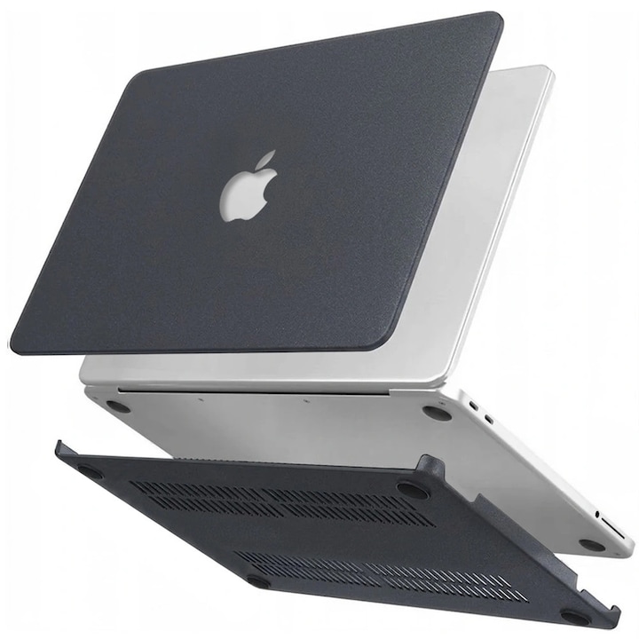 Husa Hard Case XGSM Pentru MacBook Neo 13, negru, textura granuloasa, 13inch