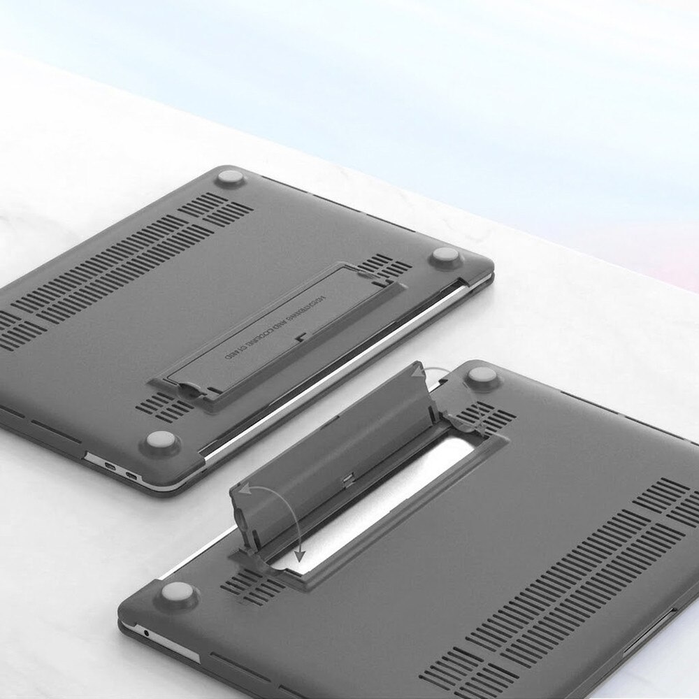 Husa Hard Case XGSM Pentru MacBook Neo 13 cu suport pliabil negru