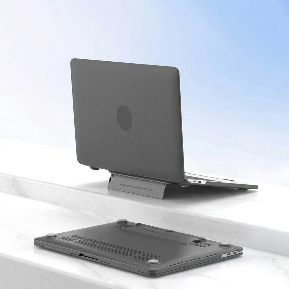 Husa Hard Case XGSM Pentru MacBook Neo 13 cu suport pliabil negru
