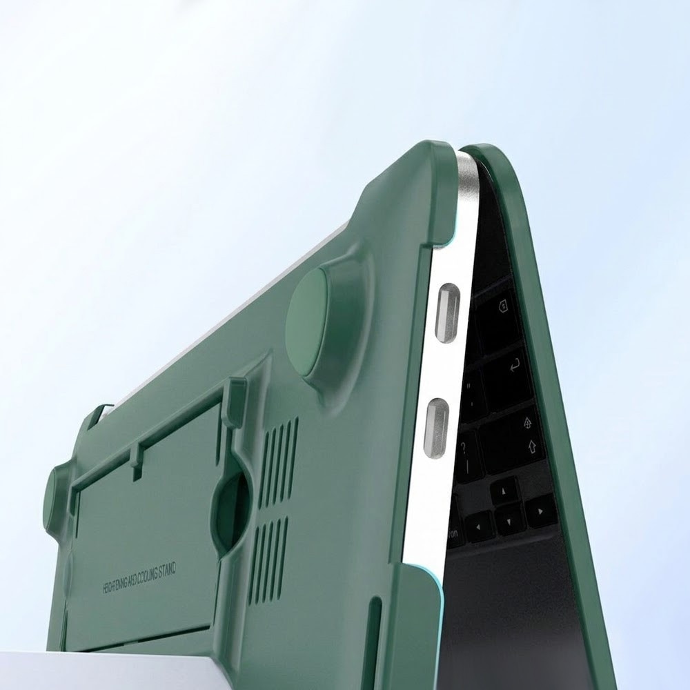 Husa Hard Case XGSM Pentru MacBook Neo 13, suport pliabil, verde
