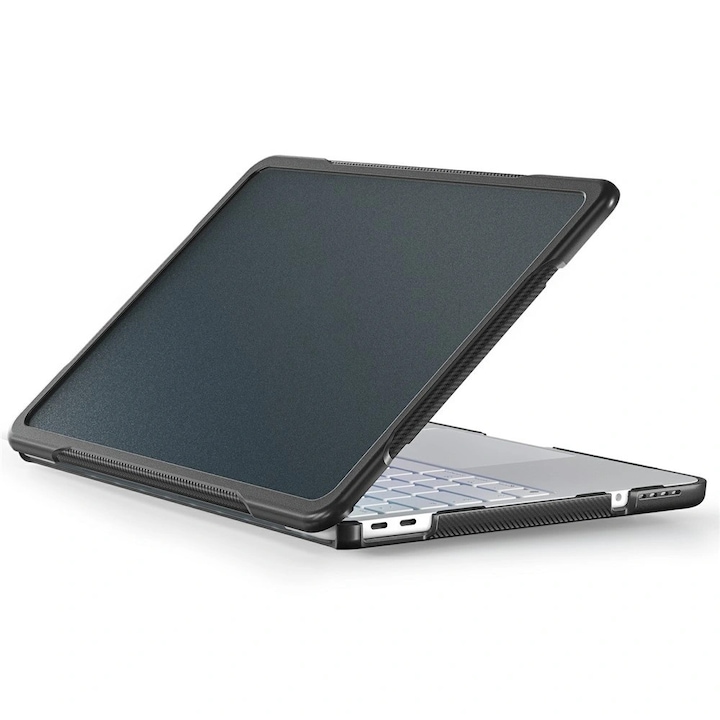 Husa (etui) pentru MacBook Neo 13, XGSM, carcasa anti-soc, tripla protectie PC+TPU, ventilatie optimizata cu orificii, negru, 1 buc
