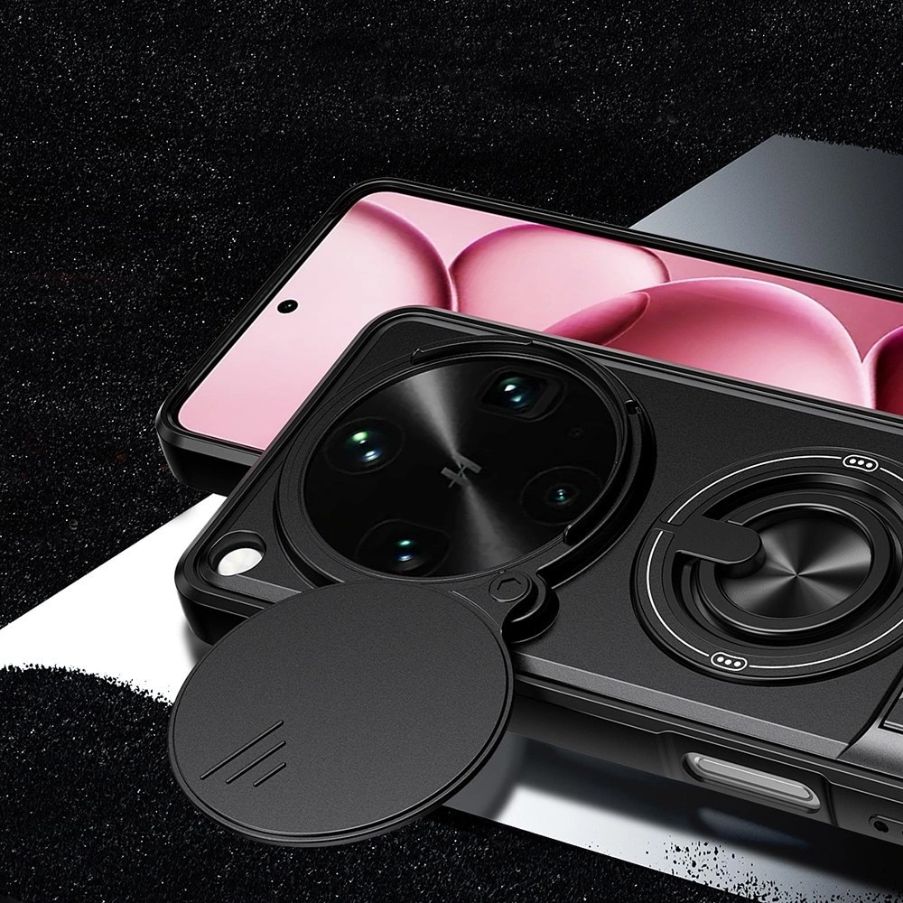 Husa telefon XGSM Oppo Find X9 Ultra, protectie dubla, negru, cu suport inelar si protectie camera