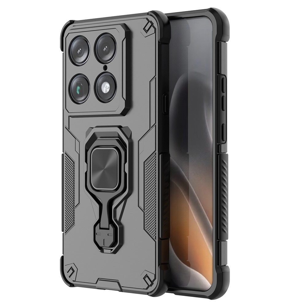 Husa telefon ERBORD Motorola Signature, protectie dubla, suport metalic 360°, negru