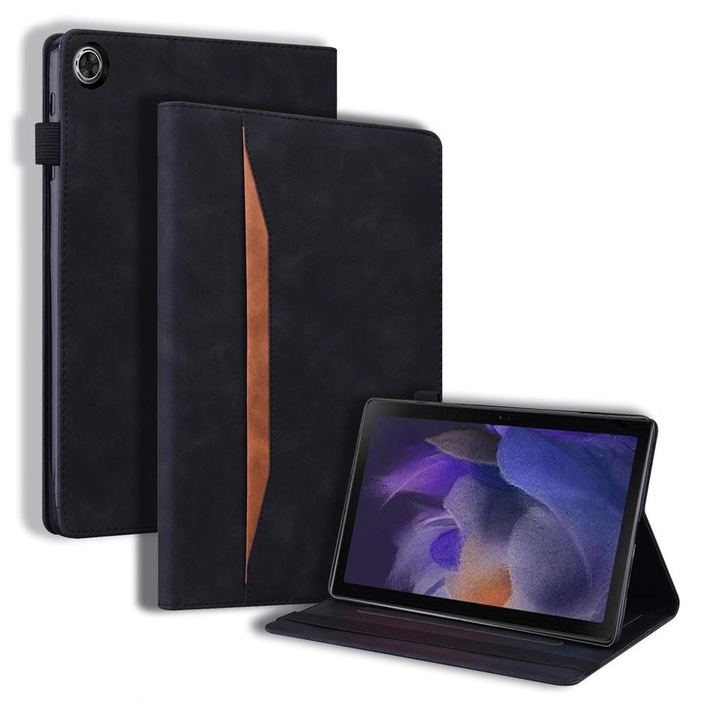 Etui XGSM pentru Xiaomi Redmi Pad 2 9.7, din piele PU si TPU, cu buzunare pentru carduri, functie stand, bucla pentru stylus, negru, 1 buc