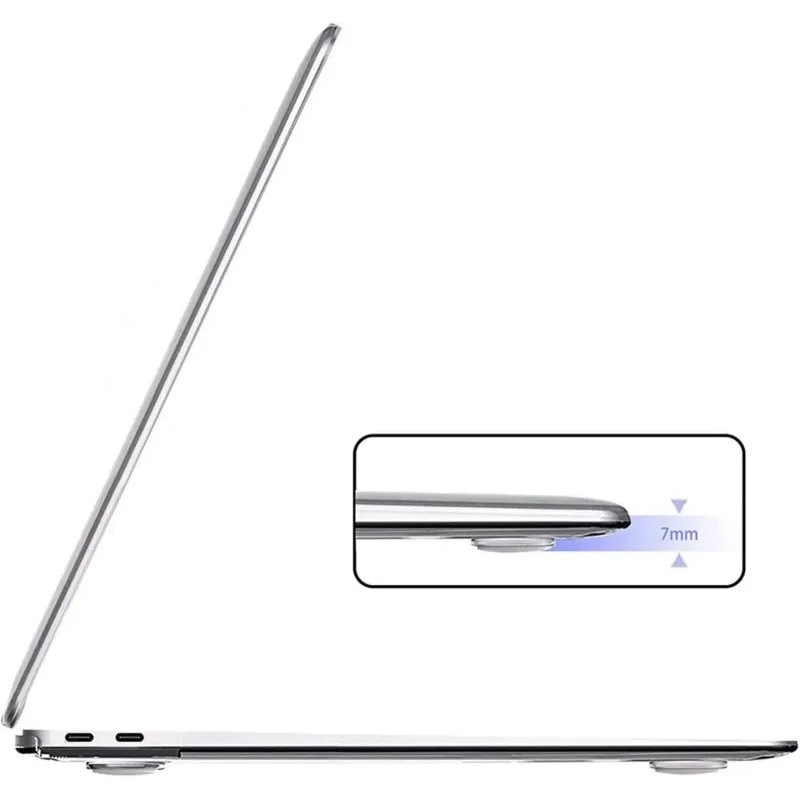 Husa XGSM Smartshell pentru MacBook Neo 2026 13, perfect adaptata, cu picioruse antiderapante, transparent cu sclipici, 1 buc