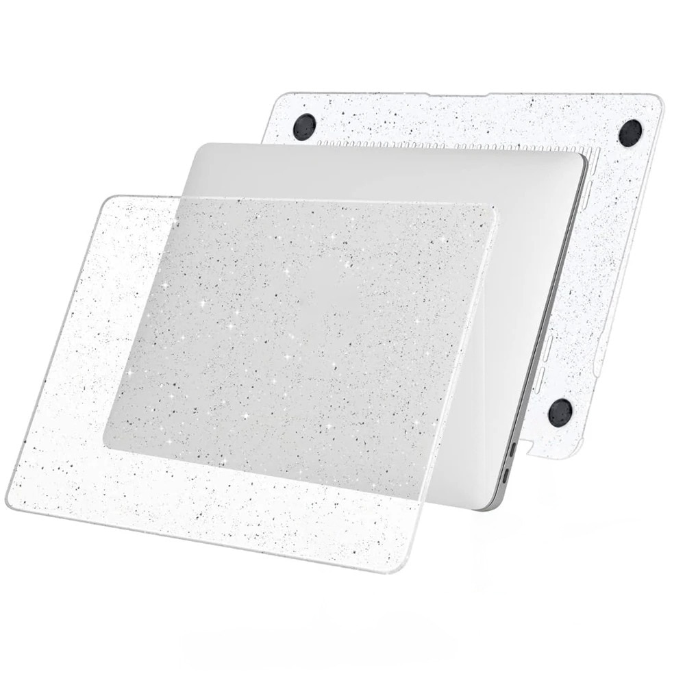 Husa XGSM Smartshell pentru MacBook Neo 2026 13, perfect adaptata, cu picioruse antiderapante, transparent cu sclipici, 1 buc