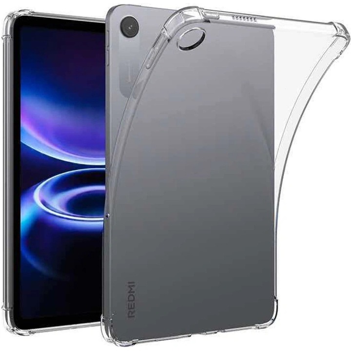 Husa pentru tableta XGSM Xiaomi Redmi Pad 2 9.7, din TPU flexibil, cu colturi intarite si margine ridicata pentru camera si ecran, transparent, 1 buc