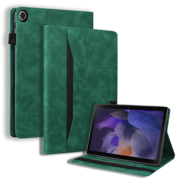 Husa pentru tableta XGSM Xiaomi Redmi Pad 2 9.7, cu clapeta si buzunare pentru carduri, PU exterior si TPU interior, Verde, 1 buc