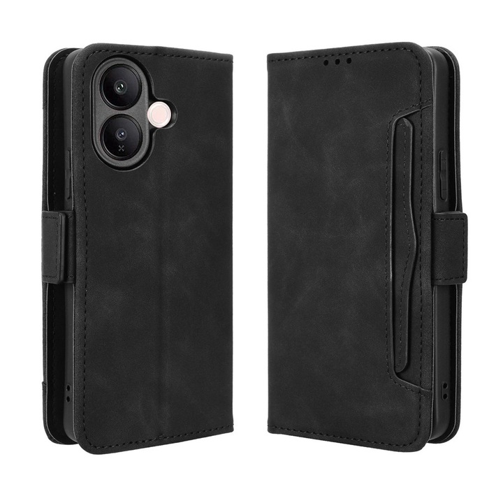 Husa cu clapeta XGSM Vivo V60 Lite 5G, negru, slot card, 3x15x7cm