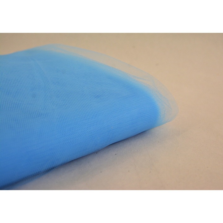Tul material textil pentru decor nunti si botezuri, latime 1.80 m, albastru deschis, 25 m