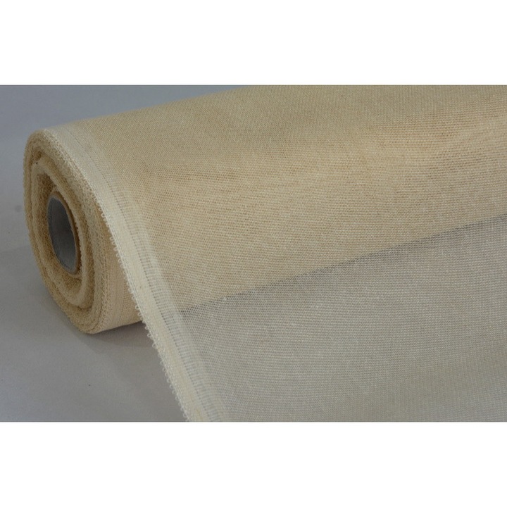 Gaza (material textil) rigidizata pentru decor si aranjamente, ecru, 50 cm x 20 m