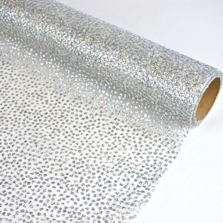 Material textil ED Collection rola tul sclipici argintiu 50x500cm