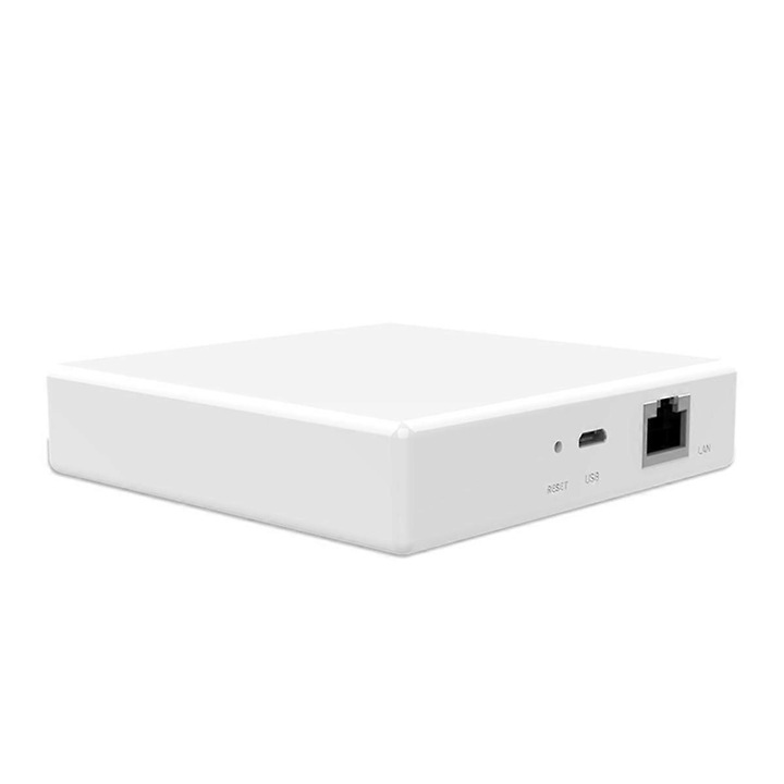 Set Gateway Smart Home Gateway Pro, compatibil Tuya, Zigbee si Thread, control vocal Siri si Google Home, Alb, 1 buc