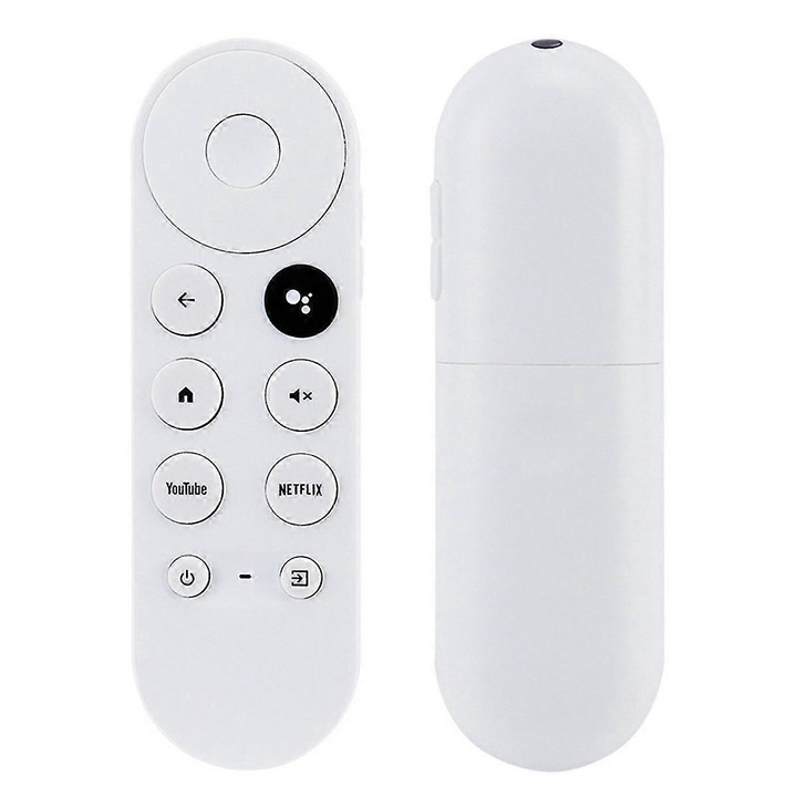 Bluetooth дистанционно управление G9N9N, съвместимо с Google HD/4K Snow Streaming Stick, IR безжично, гласов контрол и бутони YouTube/Netflix, изисква 2 x AAA, бяло, 1 бр.
