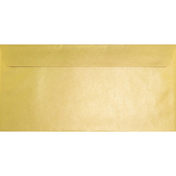 Dekoratív fémes borítékkészlet, Netuno, Sirio Pearl, DL, 110 x 220 mm, 125g/m2, Papír, Arany, 25 db