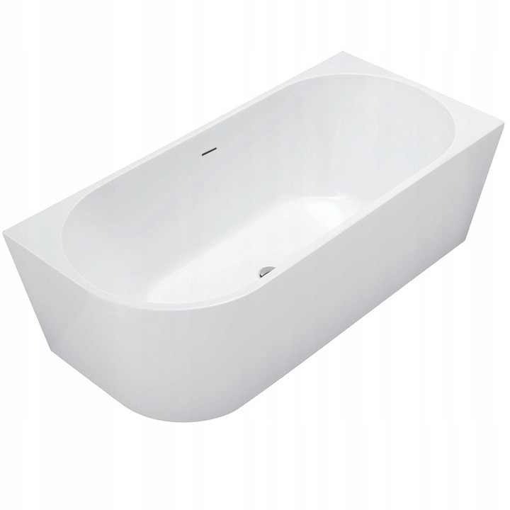 Cada Pe Perete, Rea, Model Bellanto, Dreapta, Acrilic Sanitar Cu Fibra De Sticla, Invelis Mirror Coat, Cu Sifon Si Ventil Click-Clack Inclus, Rezistenta, Lungime 1590 mm, Latime 745 mm, Inaltime 580 mm, Calitate, Alb