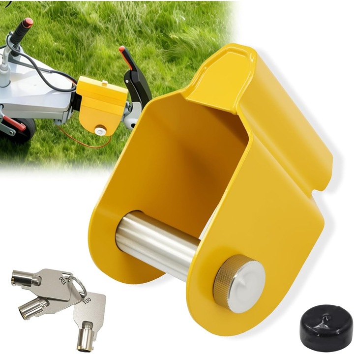 Sistem blocare remorca cu antivol si stabilizator, rezistent, pentru caravana, camping, negru